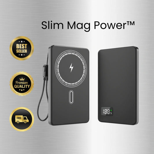 Slim Mag Power - 強力な吸着力と高速充電機能を備えた超薄型マグネット式モバイルバッテリー